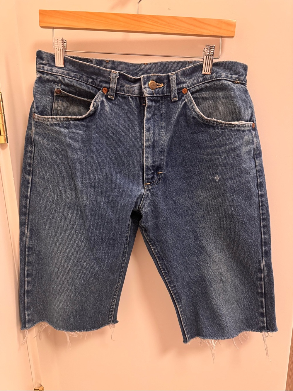 Lee Blue Denim Button Detail Shorts Festival Bohemian